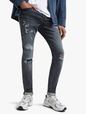 Redbat Men's Charcoal Super Skinny Jeans