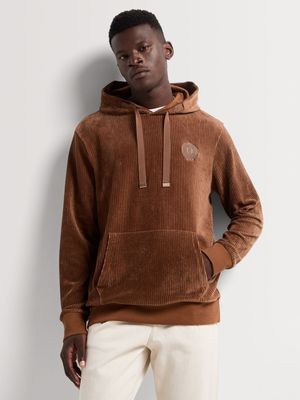 Fabiani Men's Cord Velour Toffee Hoodie