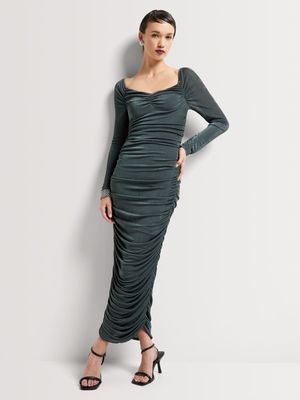 Luella Draped Sweetheart Column Dress