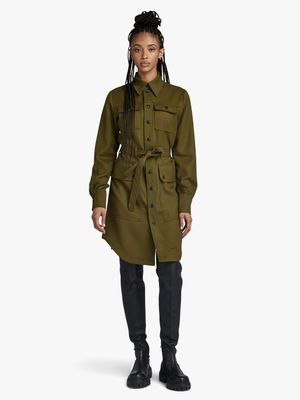 G-Star Women's Military Green Shirt Dress