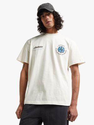 Redbat Athletics Men's Off White Relaxed T-Shirt