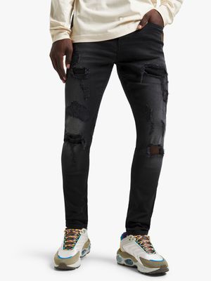 Redbat Men's Black Super Skinny Jeans