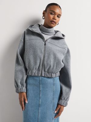 Melton Zip Through Hoodie