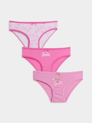 Jet Younger Girls Pink 3 Pack Barbie Bikini