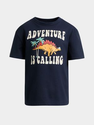 Older Boy's Navy Graphic Print T-Shirt