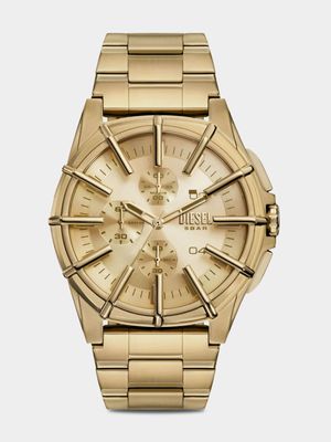 Diesel Framed Gold Plated Stainless Steel Chronograph Bracelet Watch