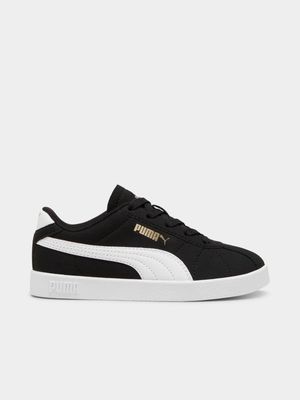 Junior Pre-School Puma Club 2 Black/White Sneakers