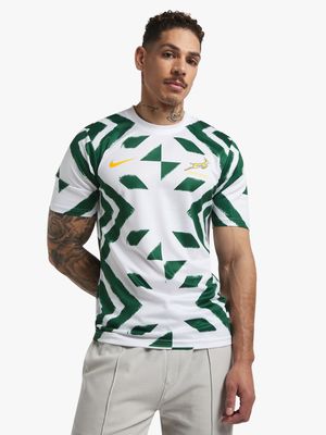 Mens Nike Springboks Pre-Match White Top