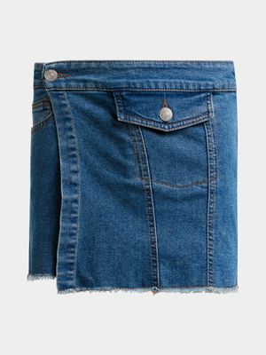 Jet Younger Girls Mid Blue Skort