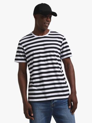 Men's Black & White Striped T-Shirt