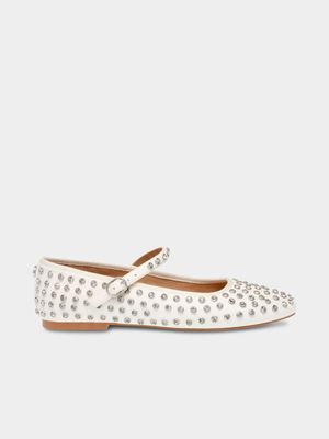 Women's Steve Madden White Vinetta Casual Flat Shoes