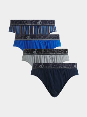 Jet Men's Multicolour 4 Pack Expedition Stripe Brief