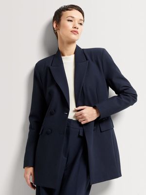 Slim Waist Covered Buttons Blazer