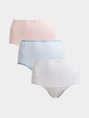 Jet Women's Multicolour 3 Pack Stripe & Star Full Brief