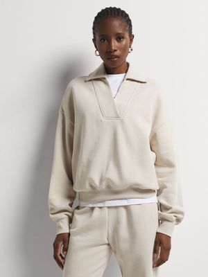 Oversized Johnny Collar Sweat