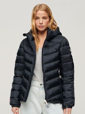 Women's Superdry Navy Hooded Fuji Padded Jacket