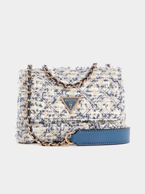 Women's Guess Blue Giully Mini 2 Comp Cnvrtbl Flp Bag