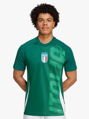 Mens adidas Italy Pre-match Green Top