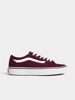 Mens Vans Filmore Decon Suede Canvas Burgundy Sneakers