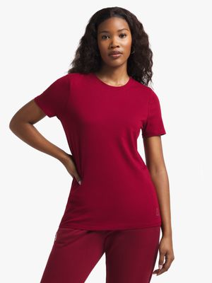 Women's Sneaker Factory Essential Burgundy Tee