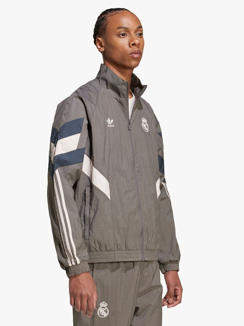 Mens adidas Real Madrid Grey Originals Track Jacket Bash