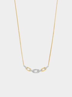 Yellow Gold Lab Grown Diamond Chain Link Necklace