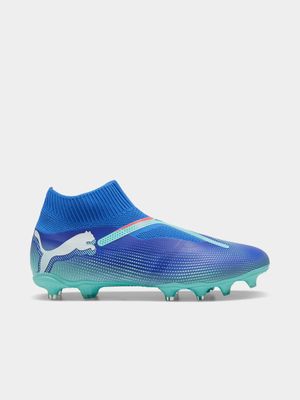 Mens Puma Future 7 Match+ Laceless Blue/Green Boots