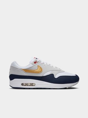 Nike Men's Air Max 1 White/Navy Sneaker