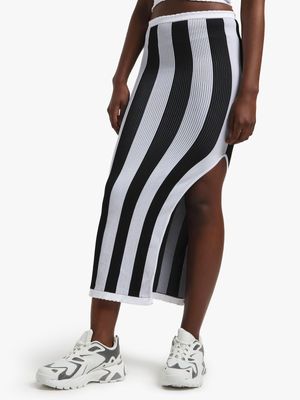 Women's Black & White Co-Ord Seamlees Skirt