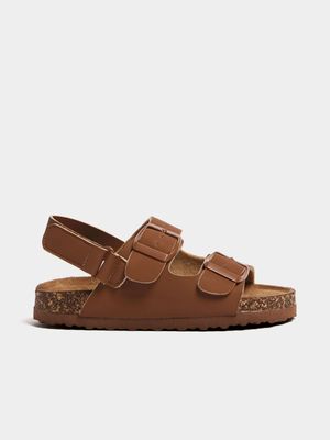 Older Boy's Brown Double Strap Sandals