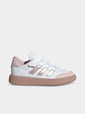 Junior Pre-School adidas Courtblock White/Pink Low Sneakers