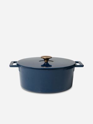 Sur La Table Cast Iron Casserole Blue 26cm