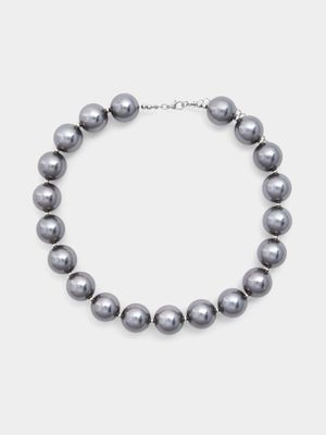 Large Grey Pearl Necklace