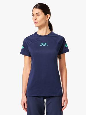 Women's Oakley Navy Free Ride Bike-MTB T-Shirt