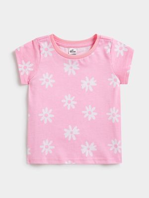 Jet Toddler Girls Candy Pink/White Floral T-Shirt