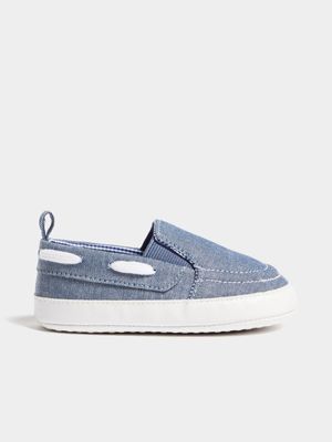 Jet Infant Boys Grey/Denim Melange Slip On Sneakers