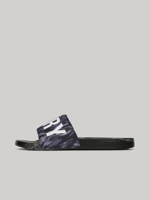 Men's Superdry Grey Camo Vegan Pool Slides