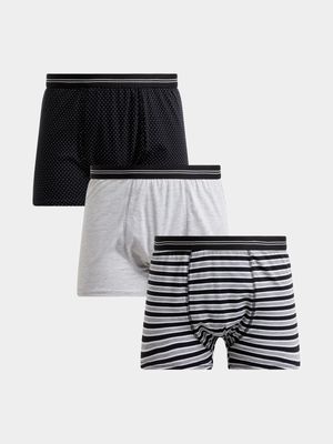 Jet Men's Multicolour 3 Pack Geo & Stripe Body Shorts