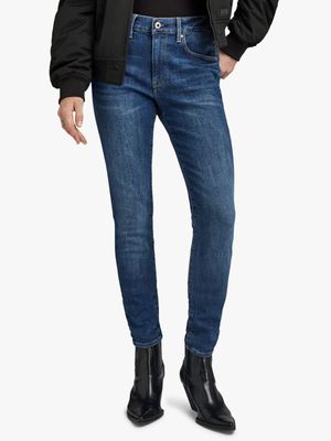 G-Star Women's 3301 Skinny Medium Wash Blue Jeans