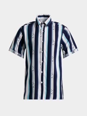 Jet Younger Boys Blue/White Shirt