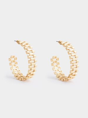 Chain Link Hoop Earrings