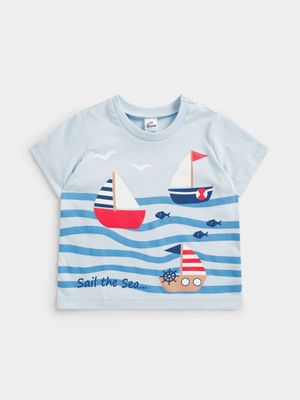 Jet Toddler Boys Light Blue Sail The Sea T-Shirt