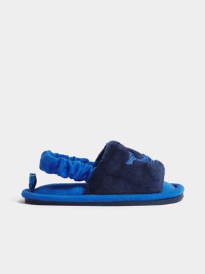 Jet Toddler Boys Navy Whale Mule Slippers