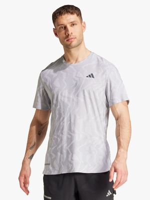 Mens adidas Ultimate Engineered Silver Running Tee