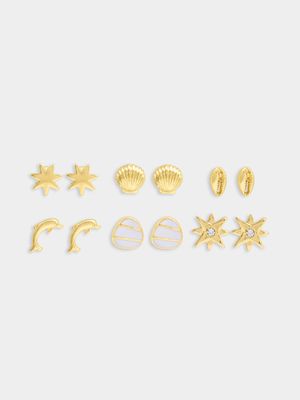 6pk Sea life Stud Earring Set