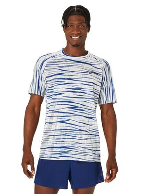 Mens Asics Metarun Shibori Grey Short Sleeve Top