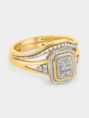 Magnolious Yellow Gold Diamond Twin Ring