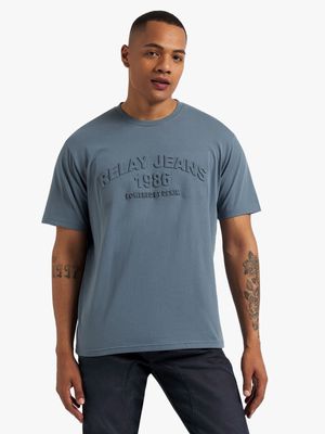 Men's Relay Jeans Reg Embossed Blue T-Shirt