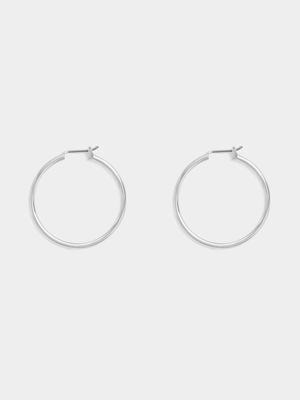 32mm Tube Silver Tone Hoops