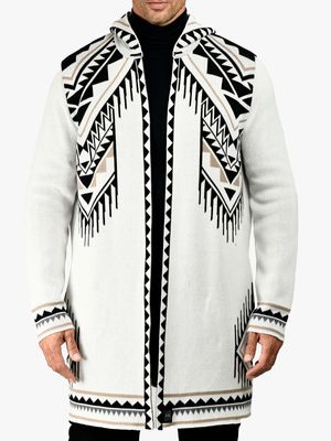 Men's Zeitgeist Multi Inverted Fringe Cardigan With Hood